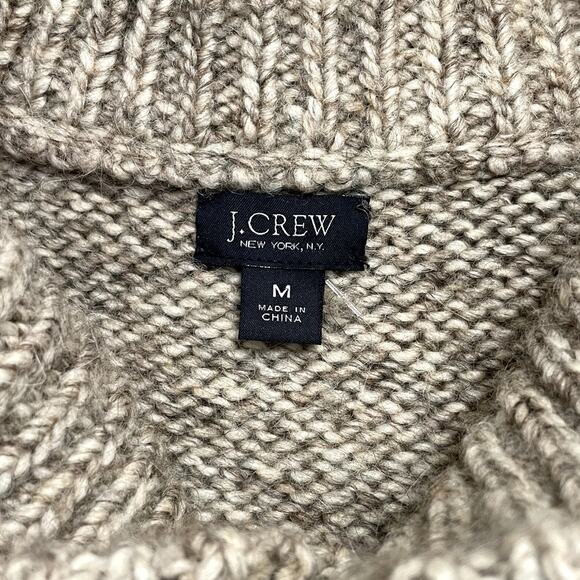 J.Crew Wool Alpaca Shawl Collar Pullover Sweater Grandpa Core Academia Sz Medium - Picture 12 of 13